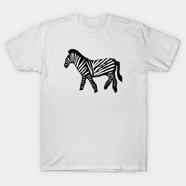 Zebras Pattern in Black and White T-Shirt by Piakolle